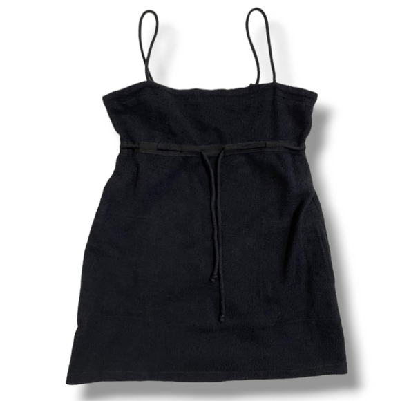 NWOT FREE PEOPLE BEACH BLACK COTTON MINI DRESS - Picture 3 of 5